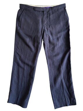 Ralph Lauren Purple Label Mens Sz 40 Linen-Blend Dress Pants Made In Italy